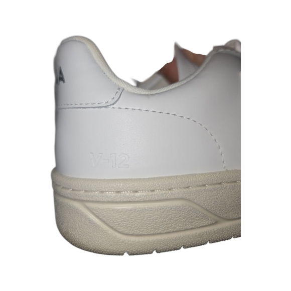 Veja V-12 White Leather Sneakers Size Women's 8 Lace Up - Picture 11 of 11